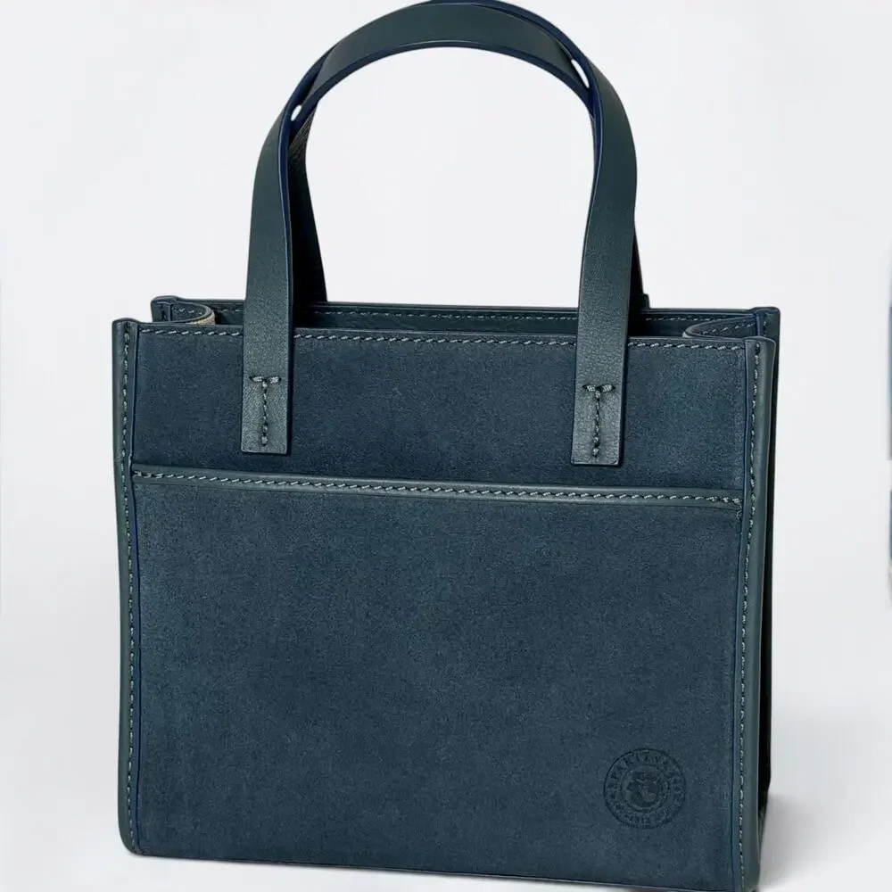 Spartina 449 Siren Dune Satchel Twilight Teal Suede Leather Crossbody NWOT